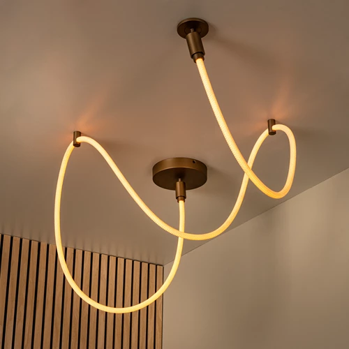 Lucide JANDERIN - Flush ceiling light - LED Dim. - CCT - 1x36W 2200K/3300K - Champagne Color | Vibes - atmosphere 1